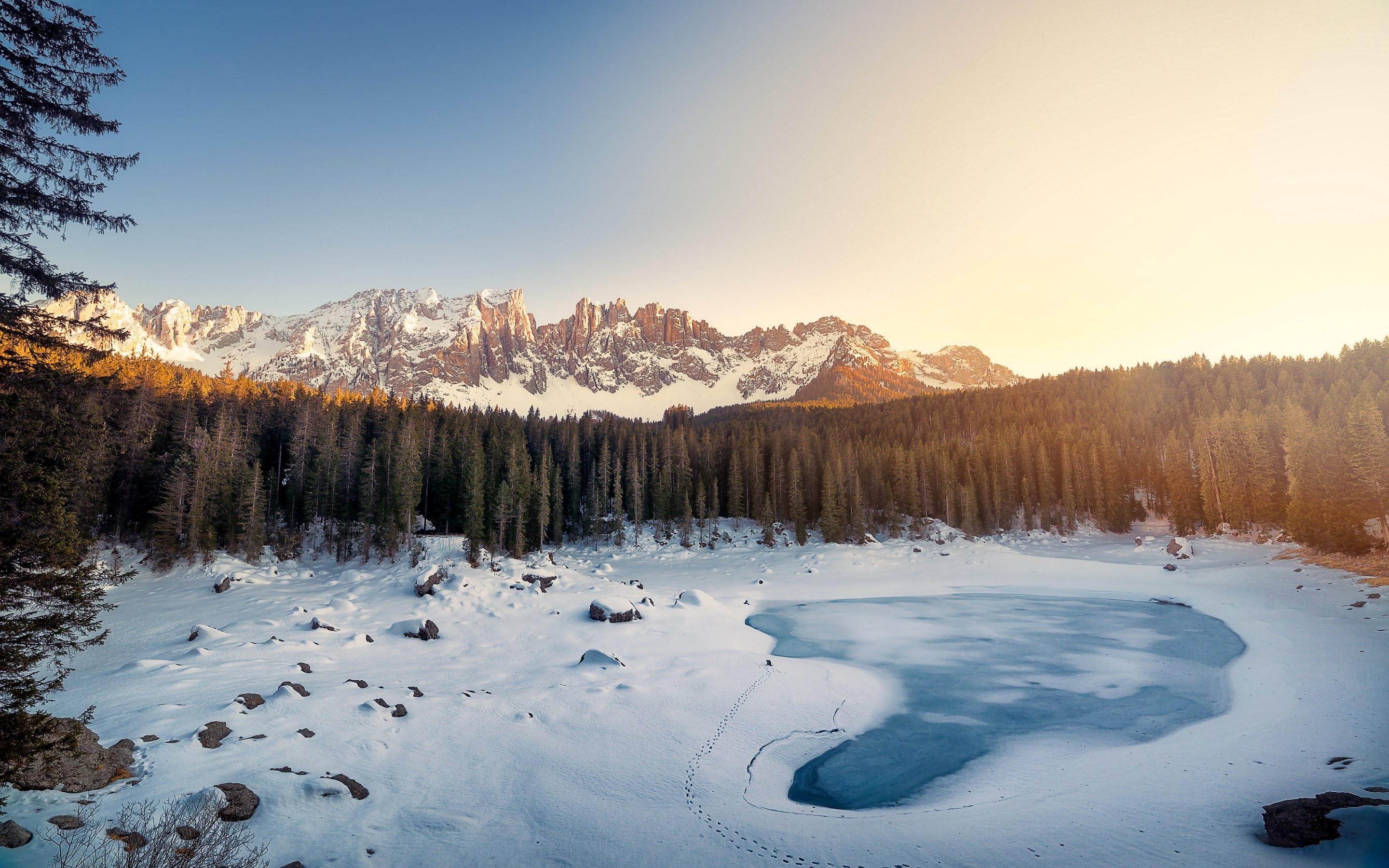 Karersee Lake Winter Italy6968916471